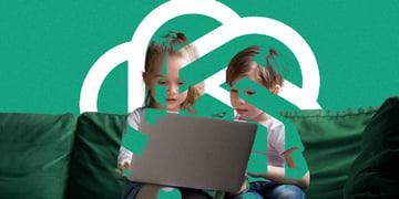 green chatgpt green and white logo overlaps with boy and girl on laptop