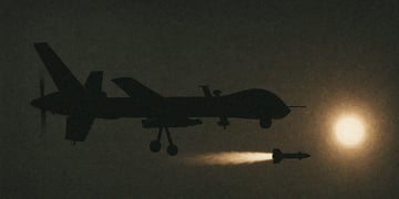 A drone firing an orb silhouette.