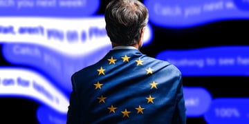 man-standing-eu-logo-scanning-chats