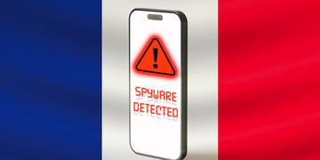 france flag iphone spyware warning sign
