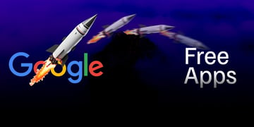 google logo rockets flying free apps