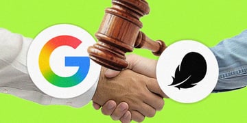 google logo flo health logo handshake court hammer