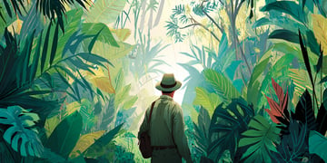 Man lost in the jungle