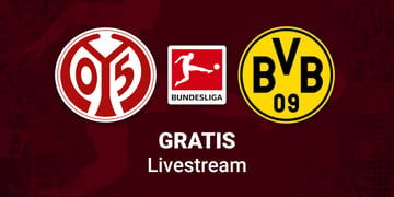 Screenshot Mainz vs. Borussia Dortmund Team Logos for Bundesliga Stream