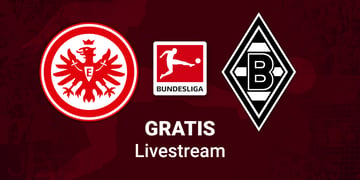 Screenshot Gladbach vs. Eintracht Frankfurt Team Logos for Bundesliga Stream