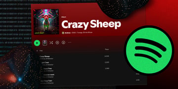 A Spotify playlist featuring "crazy sheep" fake artist.