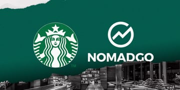 The Starbucks and nomadgo ai logos.