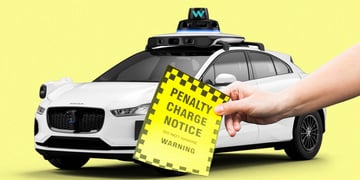 A waymo taxi and a police ticket.