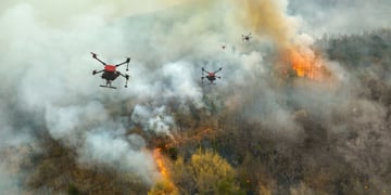 Drones in wildfire