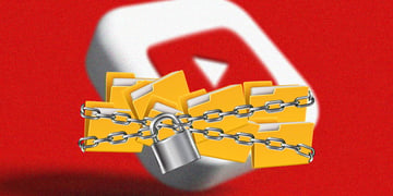 youtube logo locked chains file folders