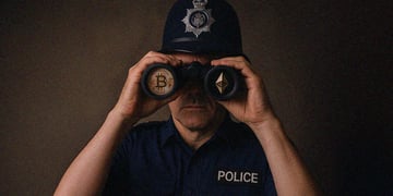 UK-police-looking-through-binoculars-and-in-the-lenses-add-crypto-coins