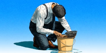An office worker doing meaningless work
