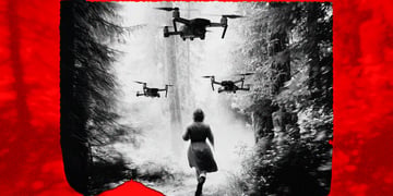 Woman chased by drones