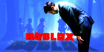 Children and a man with Roblox logo