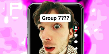 A confused tiktoker about joining Group 7 - the viral trend.