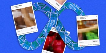meta logo, four blurred images taken of Instagram