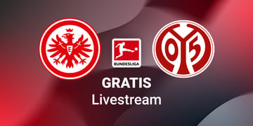 Frankfurt vs. Mainz, Team Logos, Bundesliga Logo, bunter Hintergrund