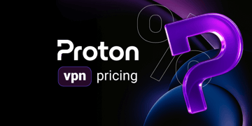 A purple question mark over black background