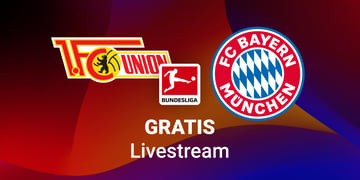 Union Berlin vs. FC Bayern München, Team Logos, Bundesliga Logo, bunter Hintergrund