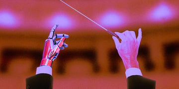 A conductor with a robot hand