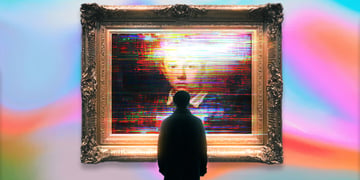 A person looking at an AI-generated image