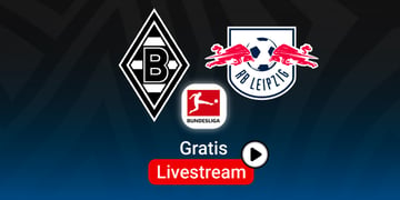 Gladbach vs. RBL, Team Logos, Bundesliga Stream, Lila Hintergund