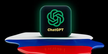 ChatGPT logo and Russian flag