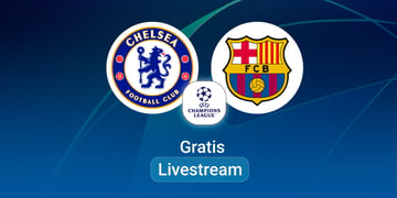 Chelsea vs. FC Bayern, Team Logos, Champions League Stream, blue background
