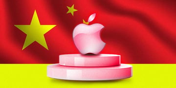 Apple logo chinese flag