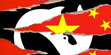 Logo of DeepSeek and Chinese flag