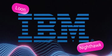 The IBM logo with Loom and Nighthawk.