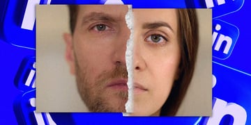 Half of man's face and half of woman's face put together