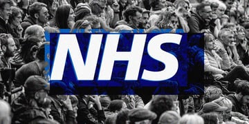 NHS logo with people in the background