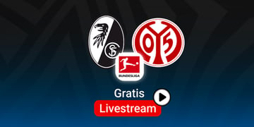 Freiburg vs. Mainz, Team Logos, Bundesliga Stream, Lila Hintergund