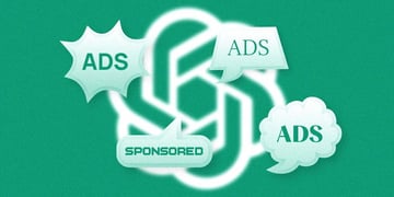 OpenAI logo and words "ads" and "sponsored"