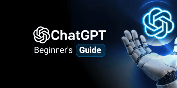 ChatGPT logo hovering over an open, robotic hand