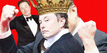 Elon Musk wearing a crown