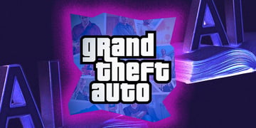 Grand Theft Auto logo and letters AI behind it