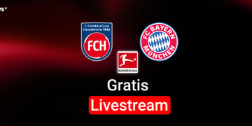 Heidenheim, FC Bayern, Team Logos, Bundesliga-Logo, blauer Hintergrund