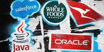 Salesforce, oracle, whole sales, java logos