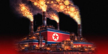 Factory in North Korean colors minting crypto; North Korea Bitcoins