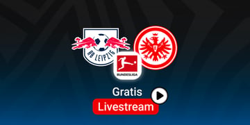 Leipzig vs. Frankfurt, Team Logos, blauer Hintergund