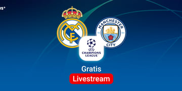 Real Madrid vs. Man City, Team Logos, Streaming, blau