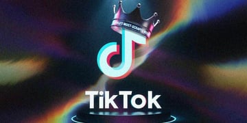 Tiktok logo on throne, with silver crown, world's most-scraped website