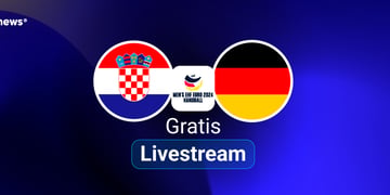 Croatia vs Germany Handball, blauer Hintergund