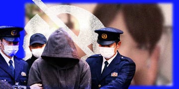 Japanese police arresting a criminal for deepfaking porn pics of celebrities.