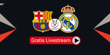 Barca vs Real, Team Logos, Supercopa de España, Black Background