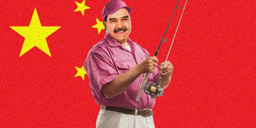 china flag maduro holding a fishing rod