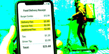 Food delivery app charging extra fees