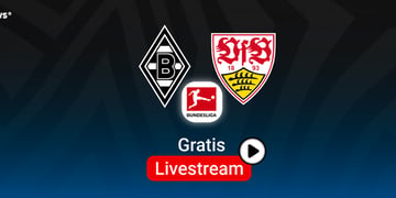 gladbach vs vfb stuttgart logos, Hintergrund dunkelblau